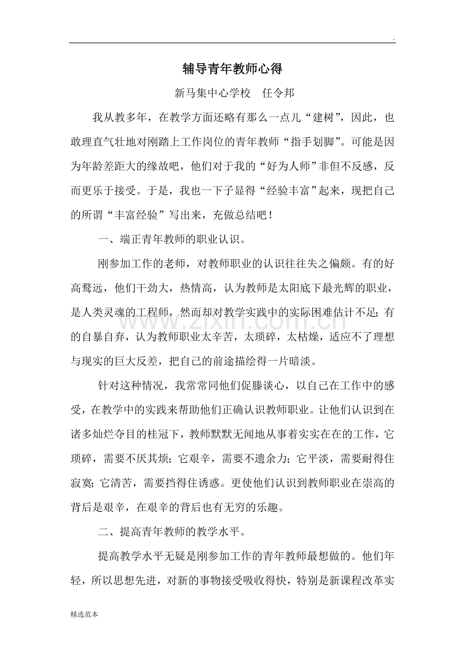 辅导青年教师经验总结.doc_第1页