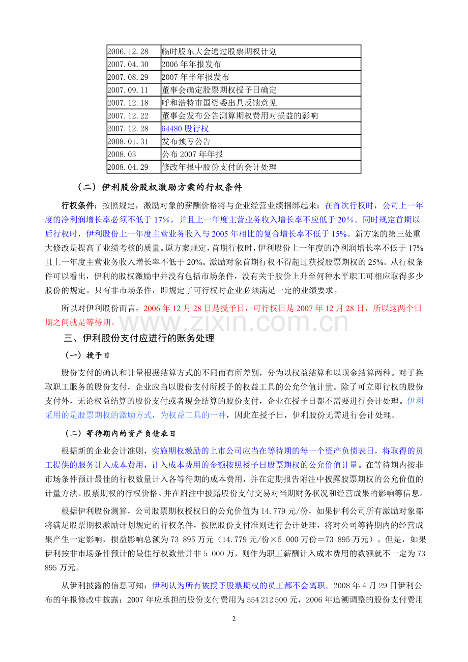 伊利股份股权激励案例分析.doc_第2页