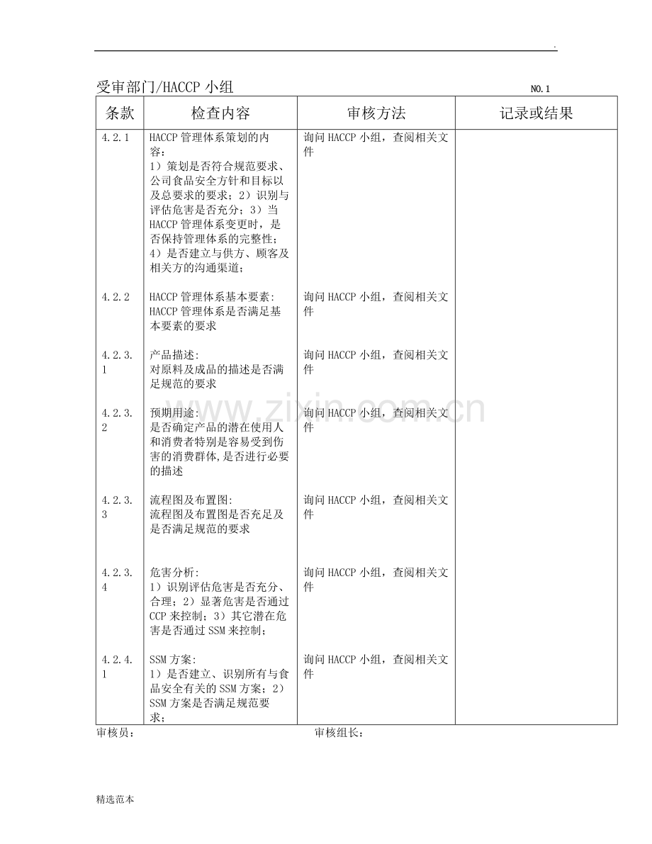 HACCP内审检查表.doc_第3页