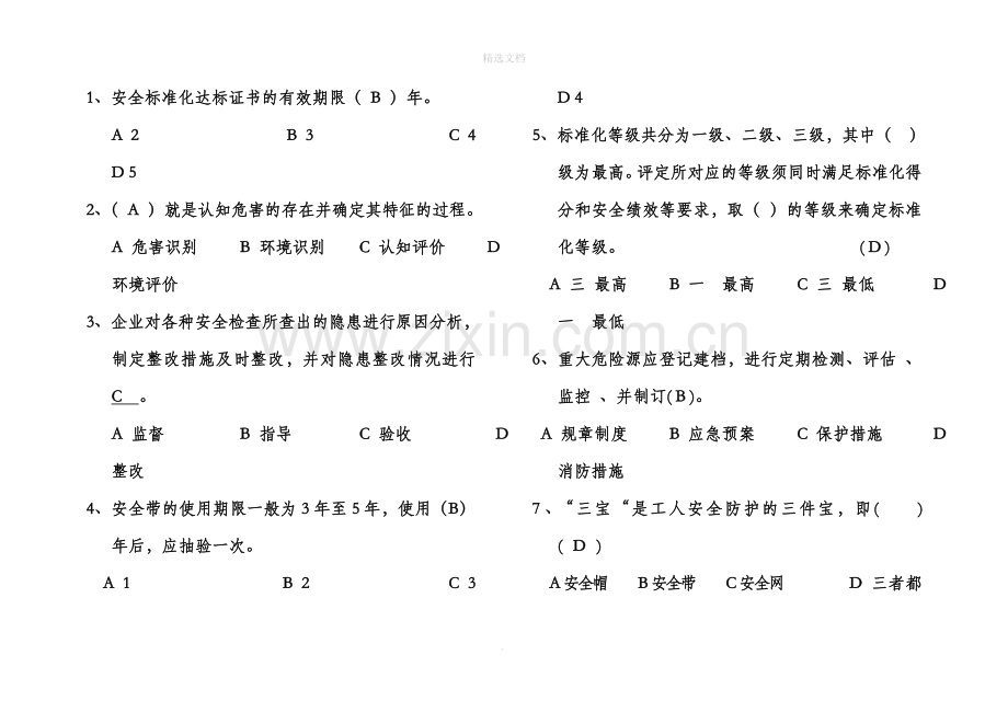 安全标准化考试试卷及答案--新.doc_第2页