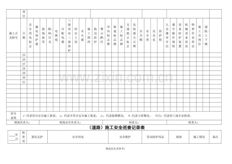 施工安全巡查记录表.doc_第3页