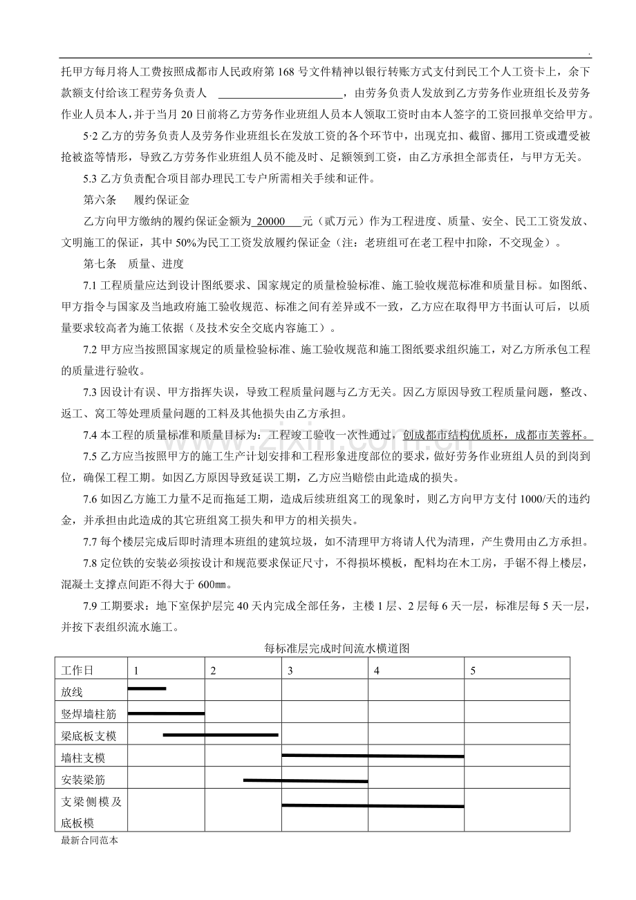 分项工程劳务分包合同(模板).doc_第3页