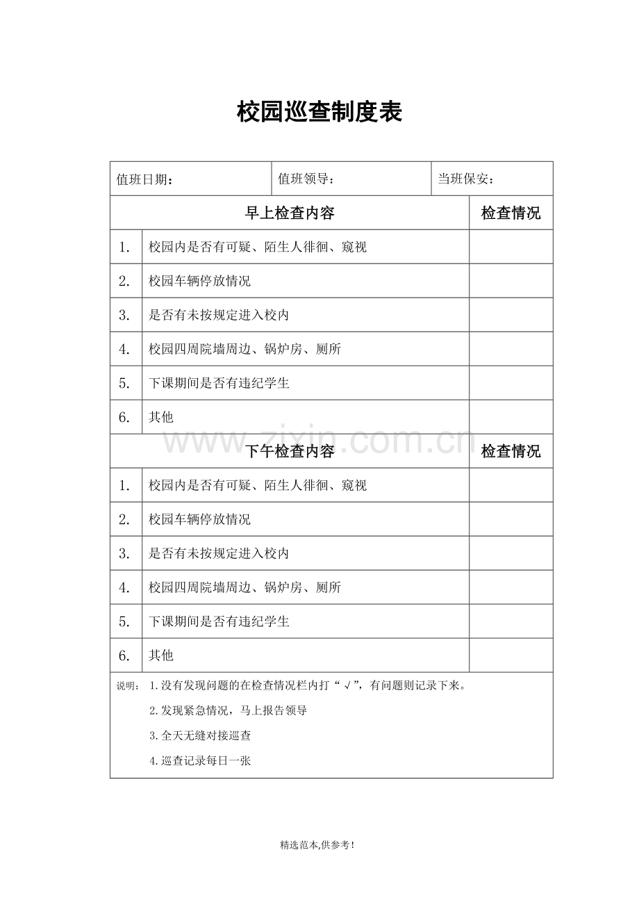 校园巡查记录表.doc_第1页