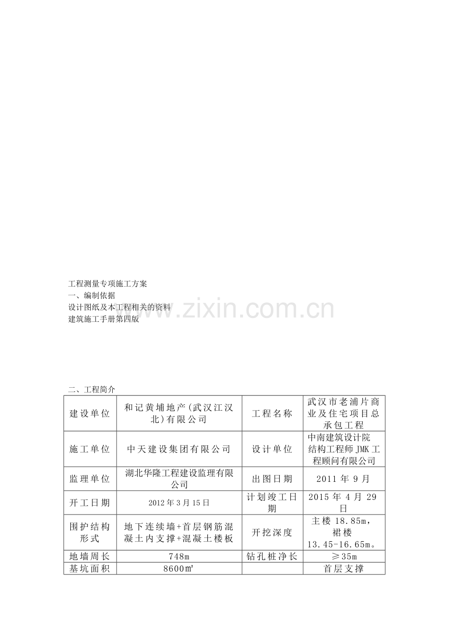 工程测量放线专项施工方案.doc_第1页