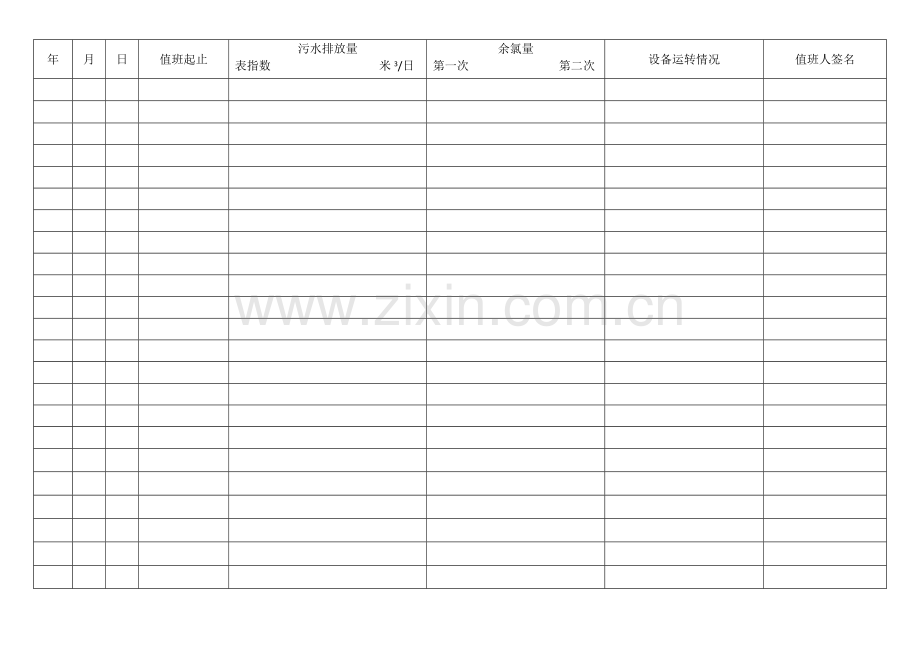 医院污水处理站运行记录.docx_第2页