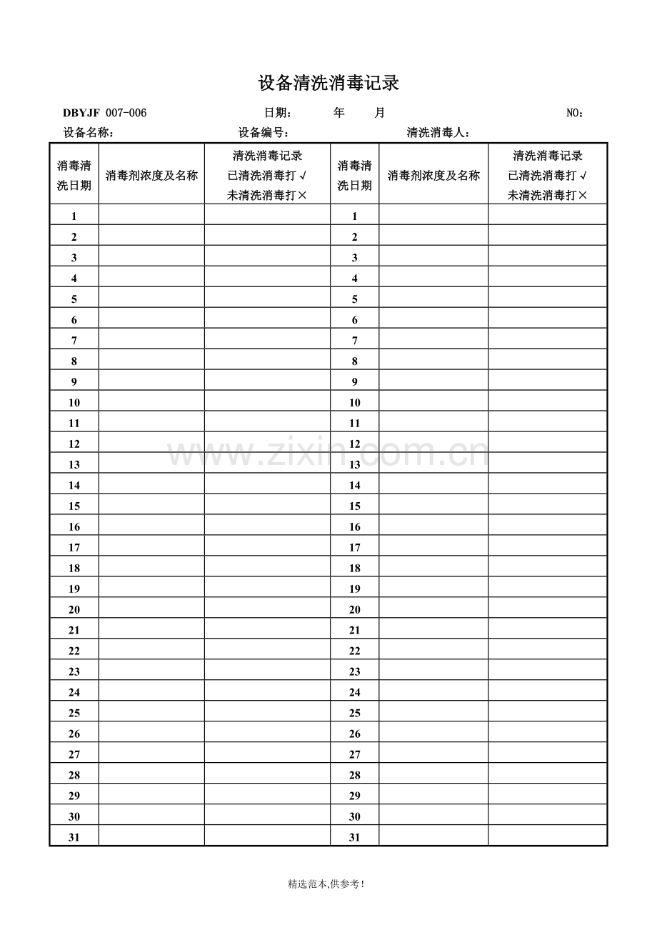 食品车间清洗消毒表格.doc_第2页