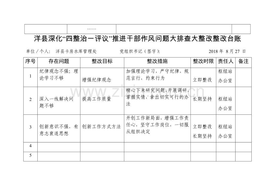 干部作风问题排查整改清单台账.docx_第2页