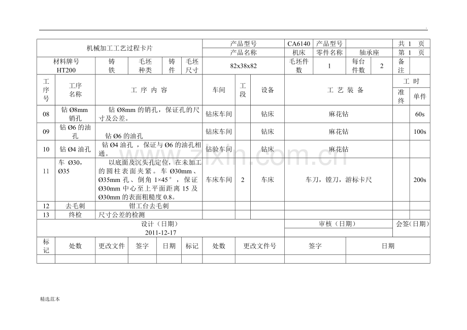 轴承座加工工艺过程及工序卡.doc_第2页