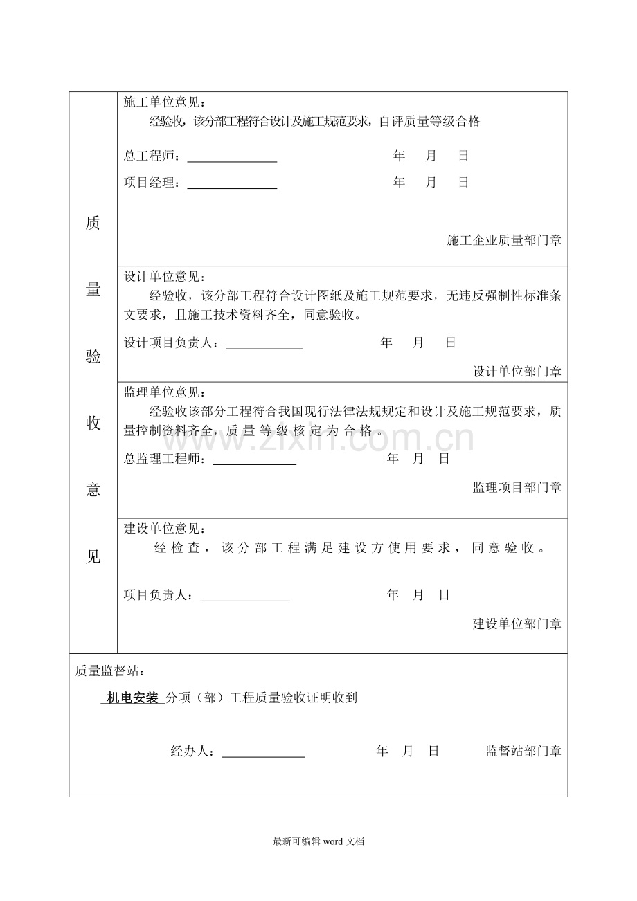 分项、分部工程质量验收证明书(填写样本).doc_第2页