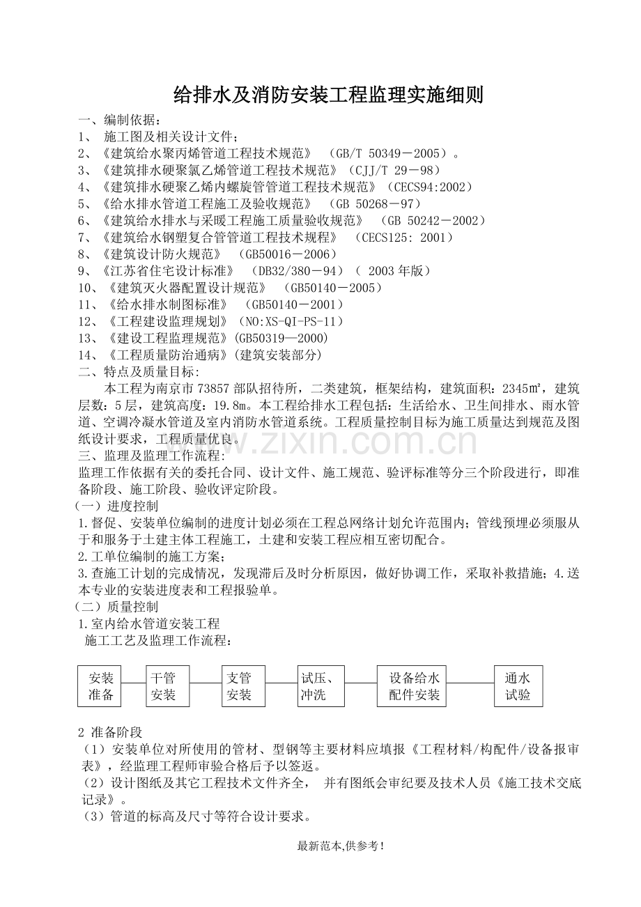 给排水及消防安装监理细则.doc_第1页