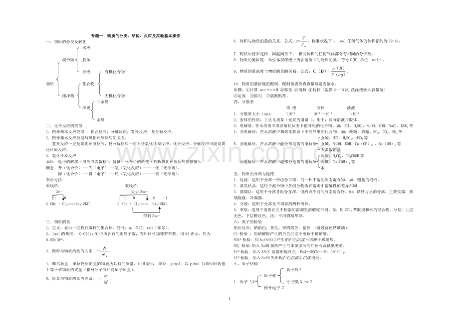 化学学业水平考试复习全套.doc_第1页