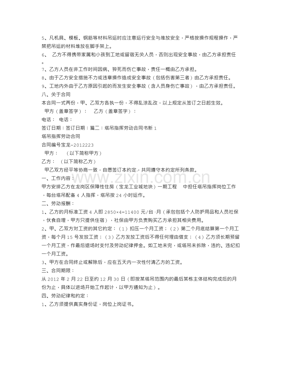 塔吊指挥劳务合同.doc_第2页