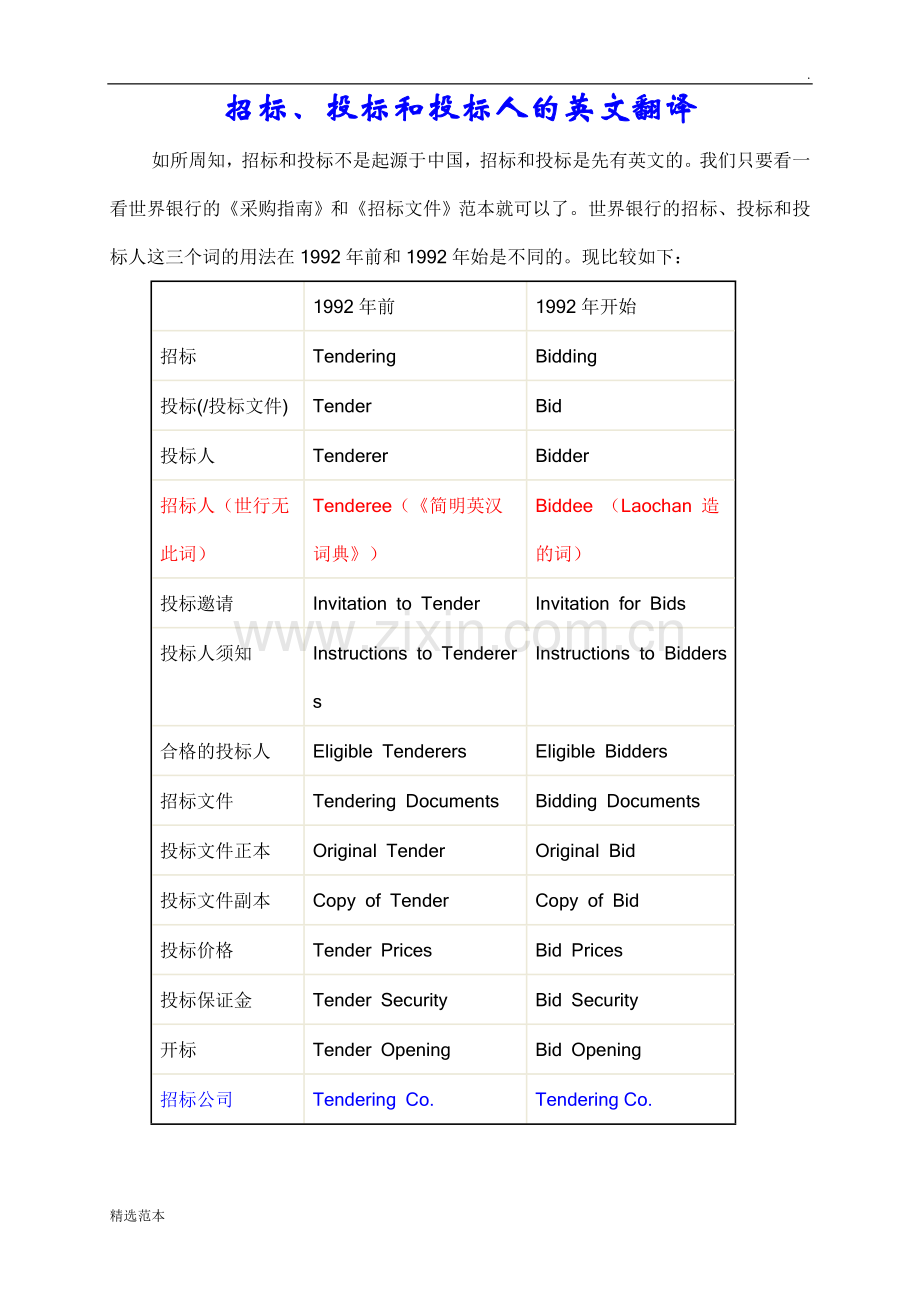 招标、投标和投标人的英文翻译.doc_第1页