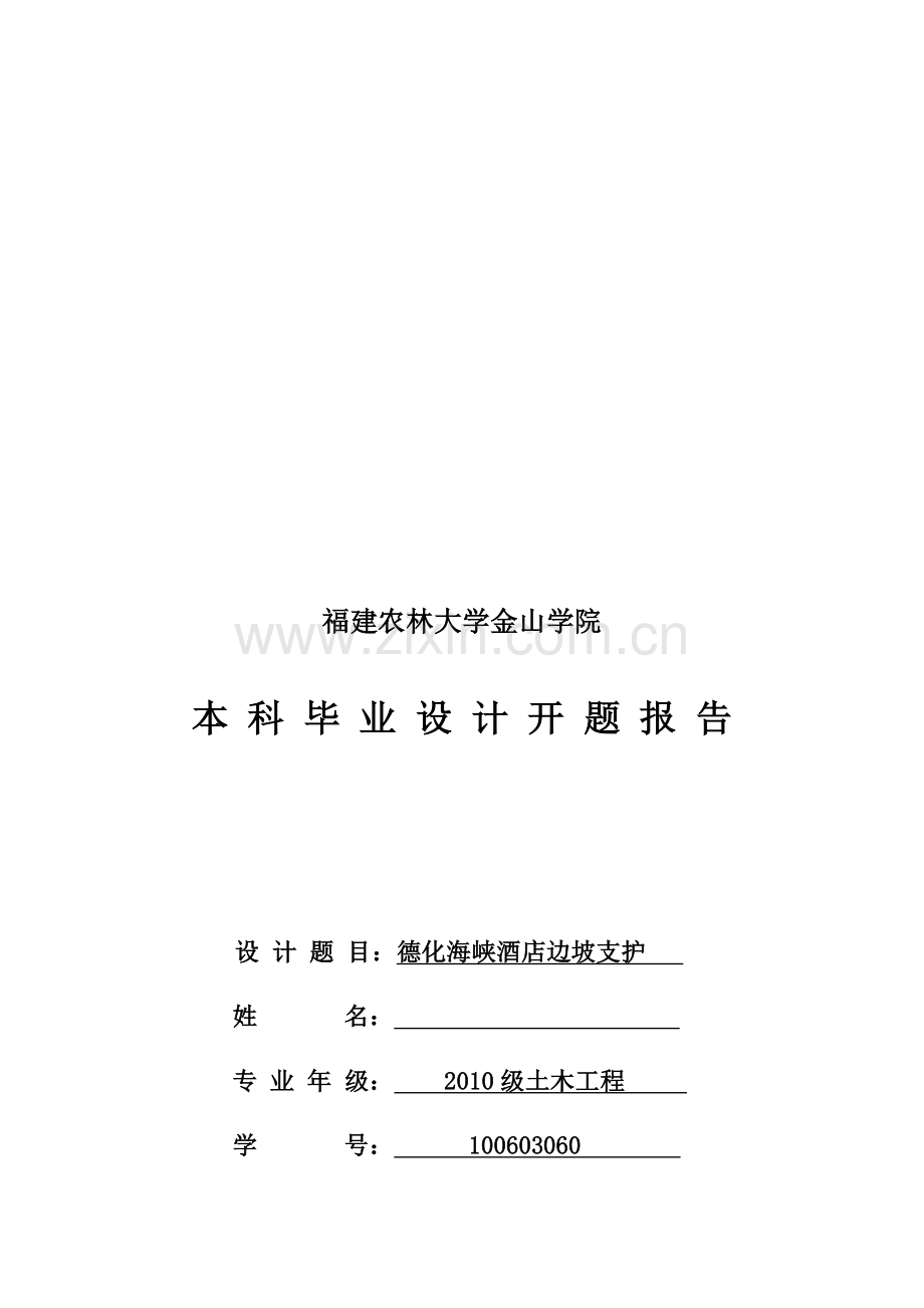 边坡支护开题报告(毕业设计).doc_第1页