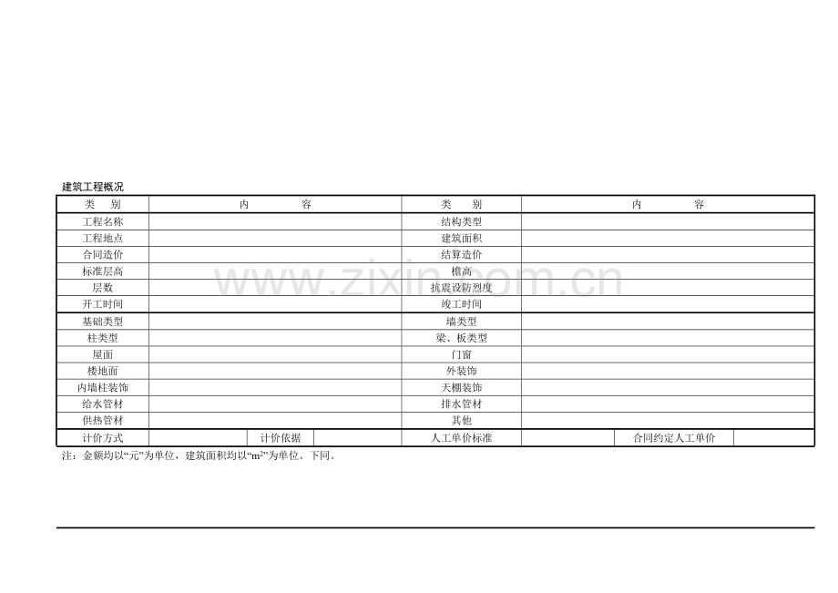 建筑工程造价表格.doc_第2页