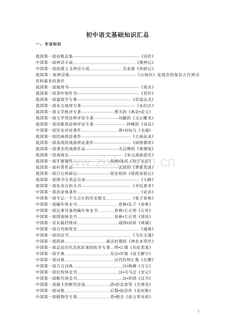 初中语文基础知识汇总.doc_第1页