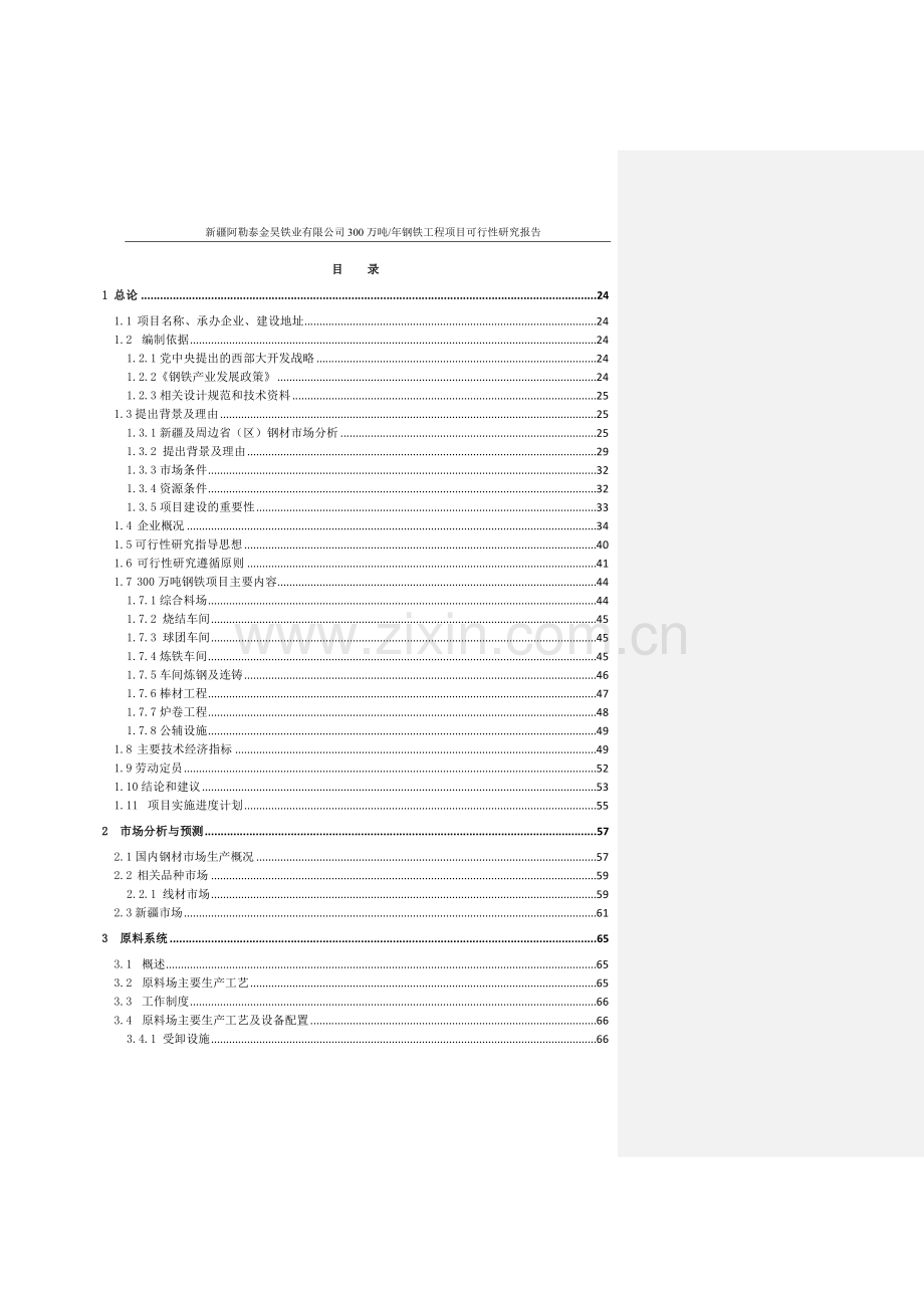 年产300万吨钢铁工程项目申请建设可研报告.doc_第2页