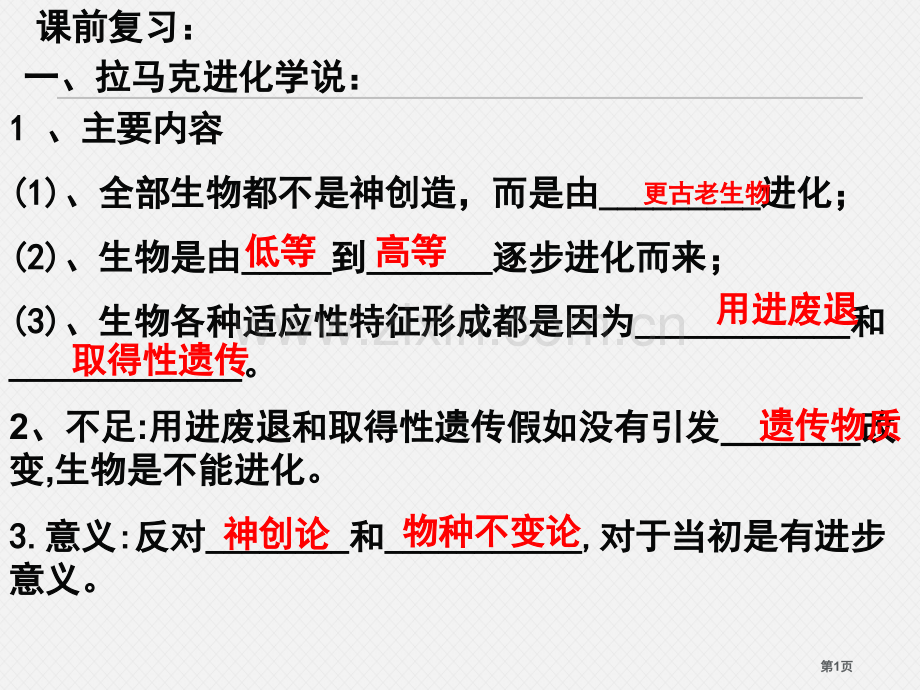 现代生物进化理论的主要内容市公开课一等奖百校联赛获奖课件.pptx_第1页