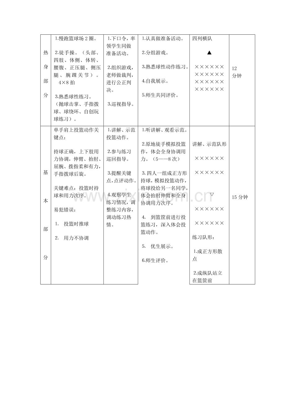 篮球原地单手肩上投篮教学设计专项方案.doc_第3页