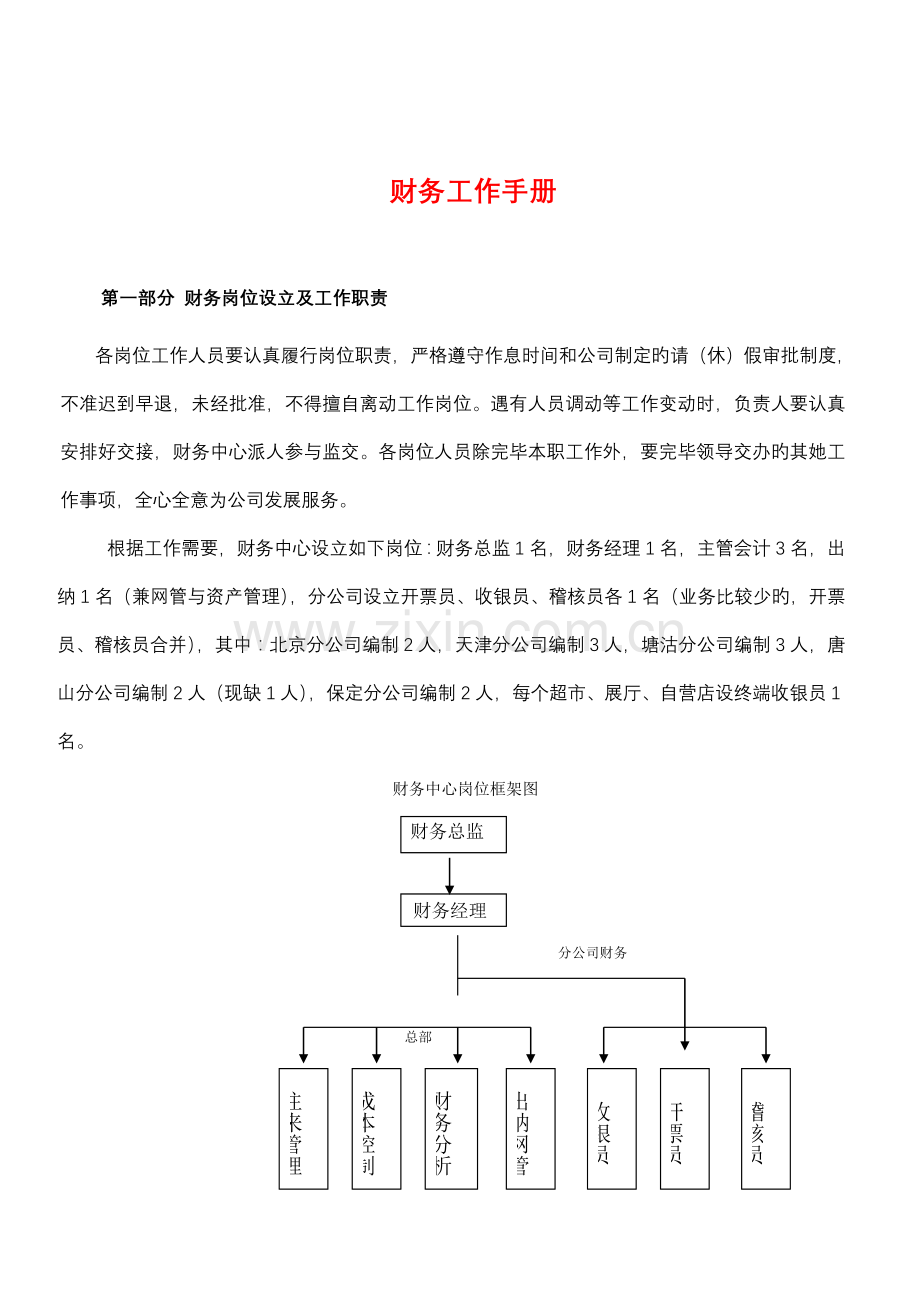 公司财务工作标准手册.docx_第1页