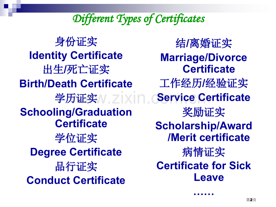 Certificates大学英语应用文之证明书省公共课一等奖全国赛课获奖课件.pptx_第2页