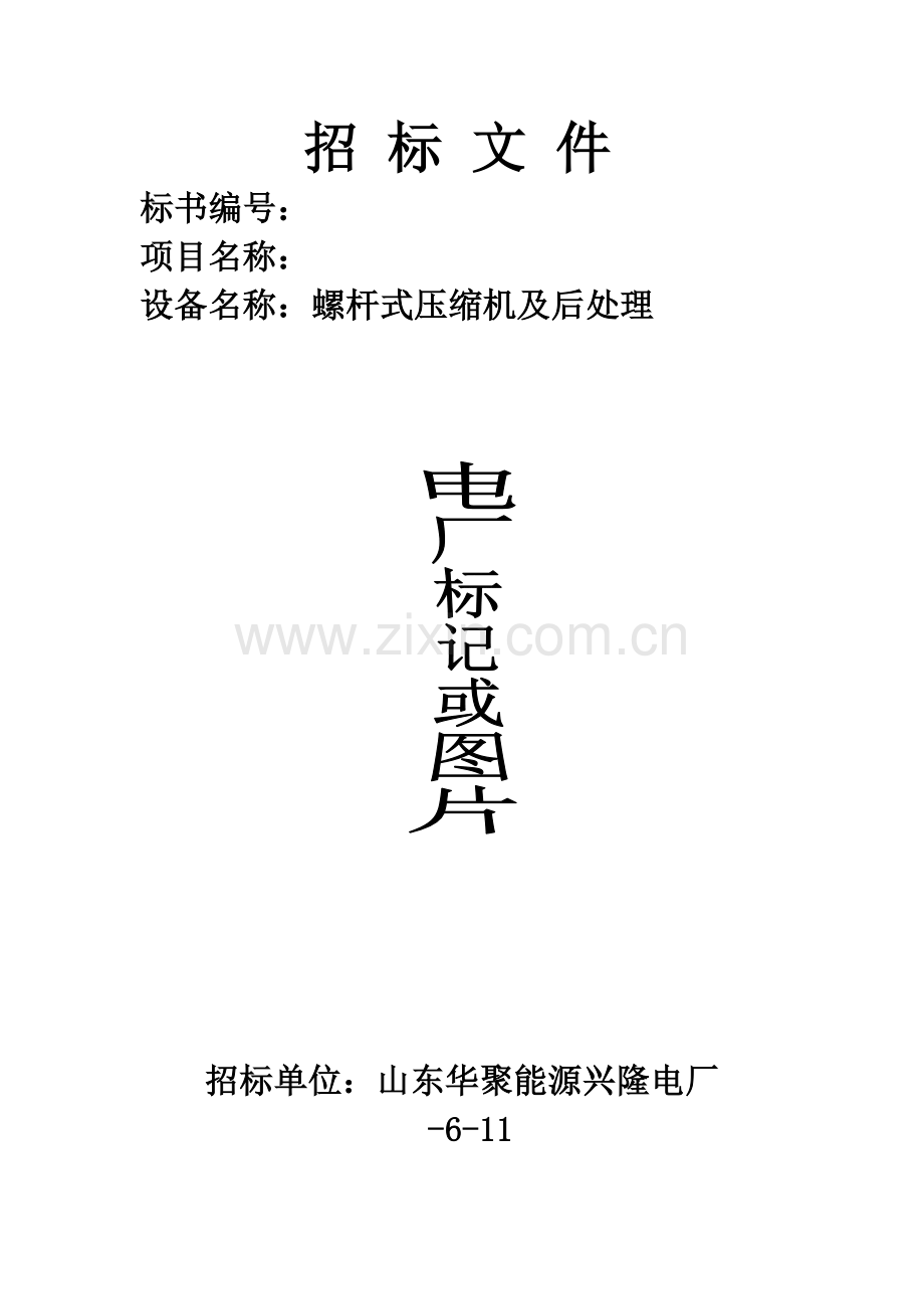 螺杆式压缩机及后处理招标文件模板.doc_第1页