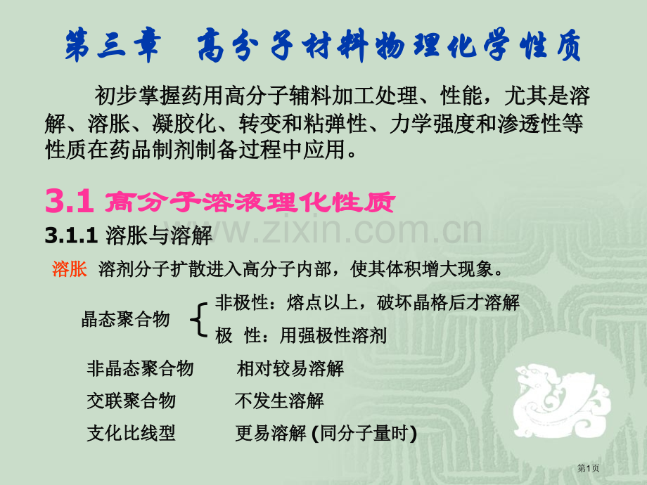 新版高分子材料的物理化学性质省公共课一等奖全国赛课获奖课件.pptx_第1页