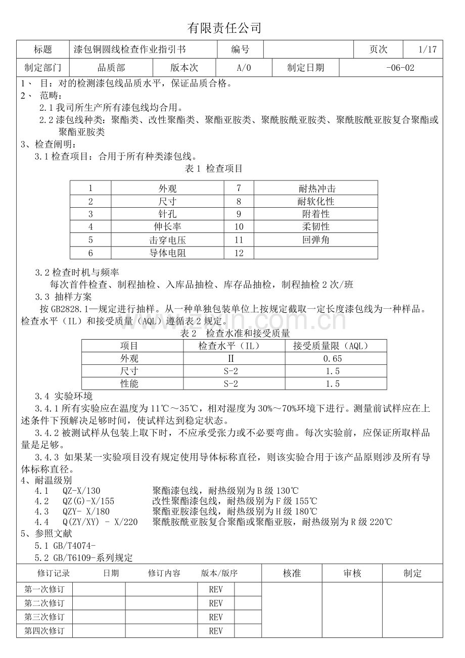 漆包线检验作业指导说明书.doc_第1页