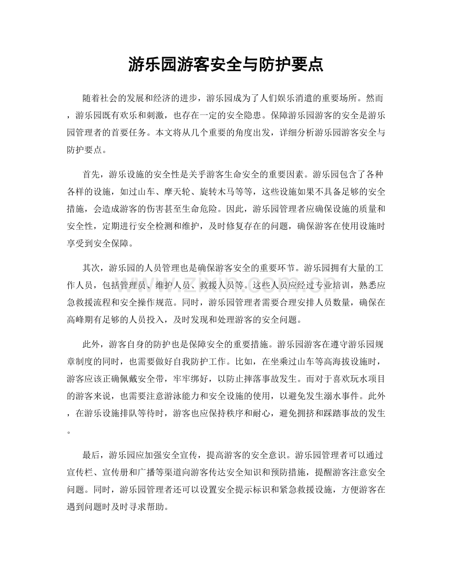 游乐园游客安全与防护要点.docx_第1页