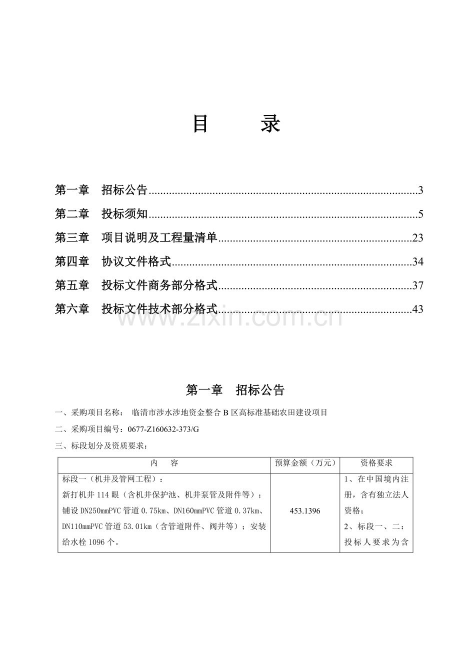 高标准基本农田建设项目招标文件模板.doc_第2页