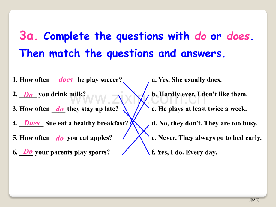 八年级英语上册Unit-2-How-often-do-you-exercise-Section-A(.pptx_第3页