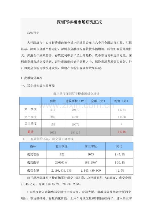 深圳写字楼市场调研报告样本.doc