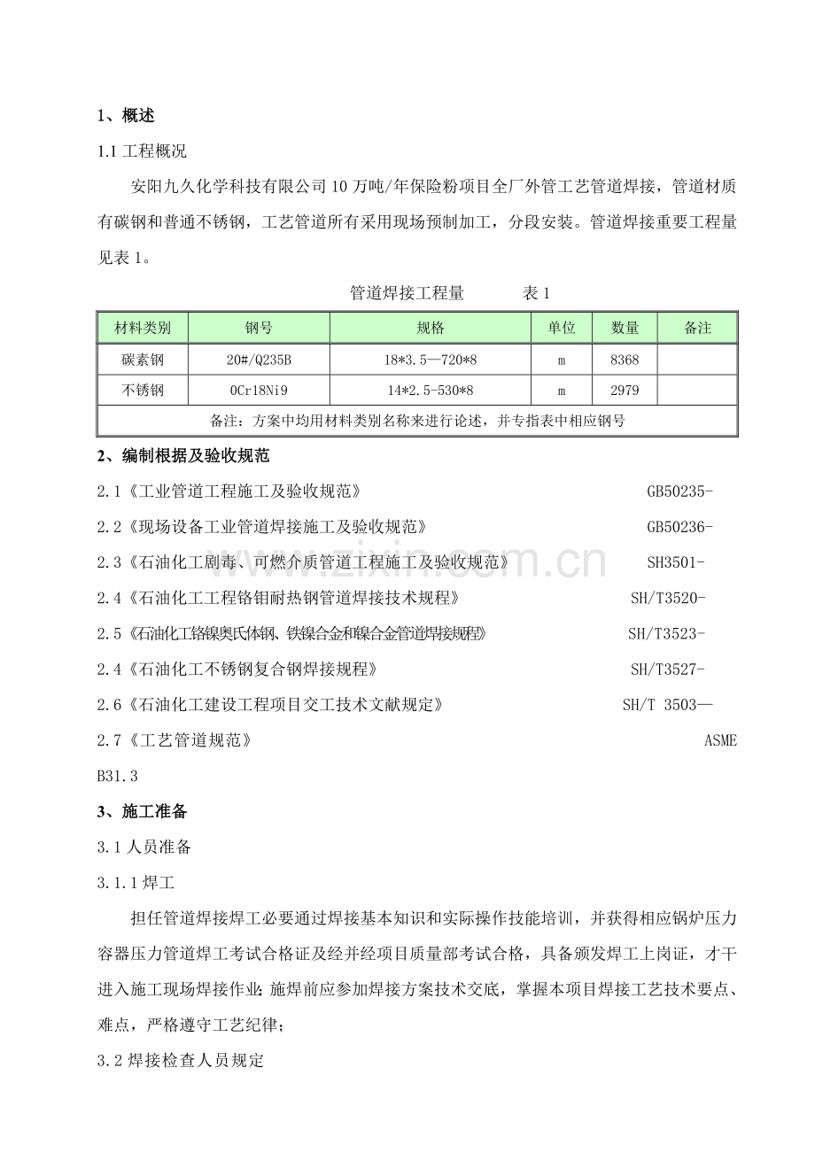 管廊基本工艺管道焊接综合项目施工专项方案.doc_第3页