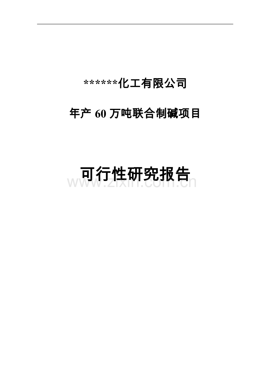 某化工公司年产60万吨联合制碱项目可行性研究报告书.doc_第1页