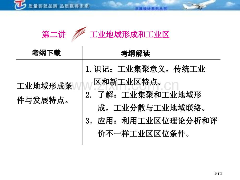 三维设计4高考地理人教一轮复习课件第九第二讲工业地域的形成和工业区市公开课一等奖百校联赛特等奖课件.pptx_第1页