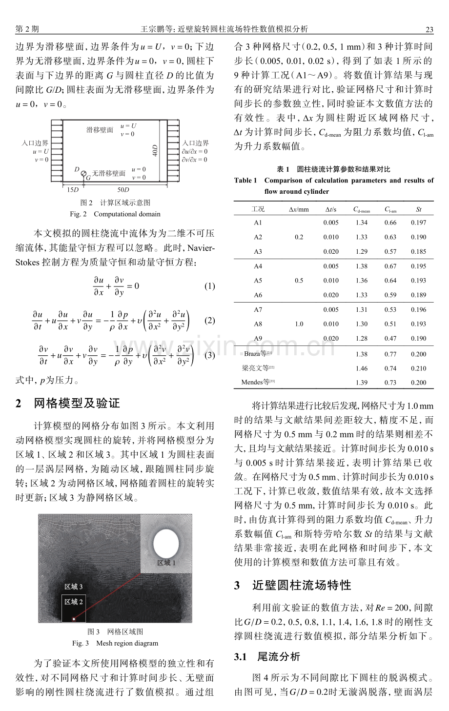 近壁旋转圆柱流场特性数值模拟分析.pdf_第3页