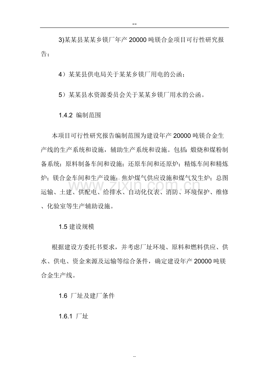 某公司年产20000吨镁合金项目可行性研究报告.doc_第2页