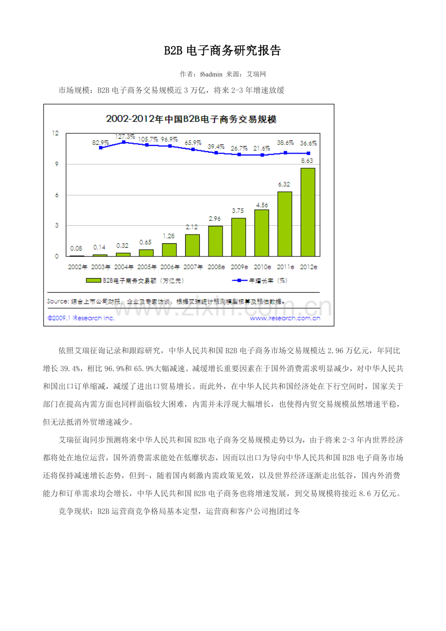 B2B电子商务研究应用报告.doc_第1页