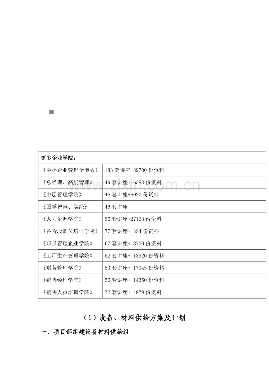 设备、材料供应方案与计划样本.doc_第1页