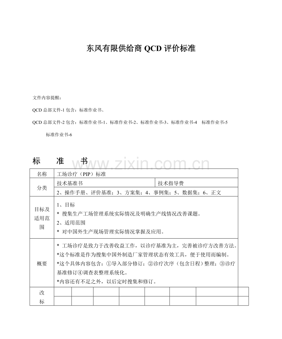 有限公司供应商QCD评价标准样本.doc_第1页