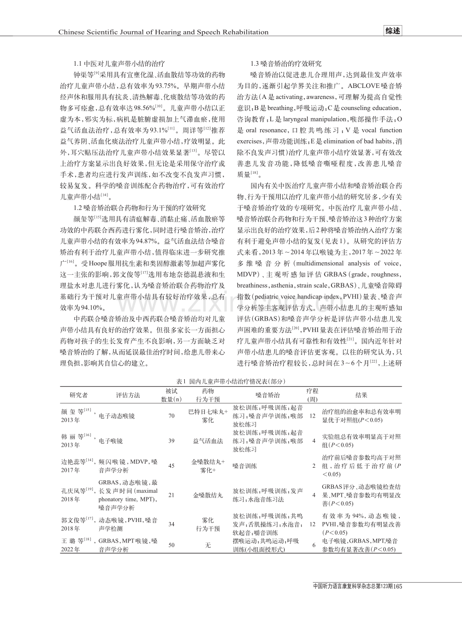 学龄儿童声带小结治疗进展.pdf_第2页