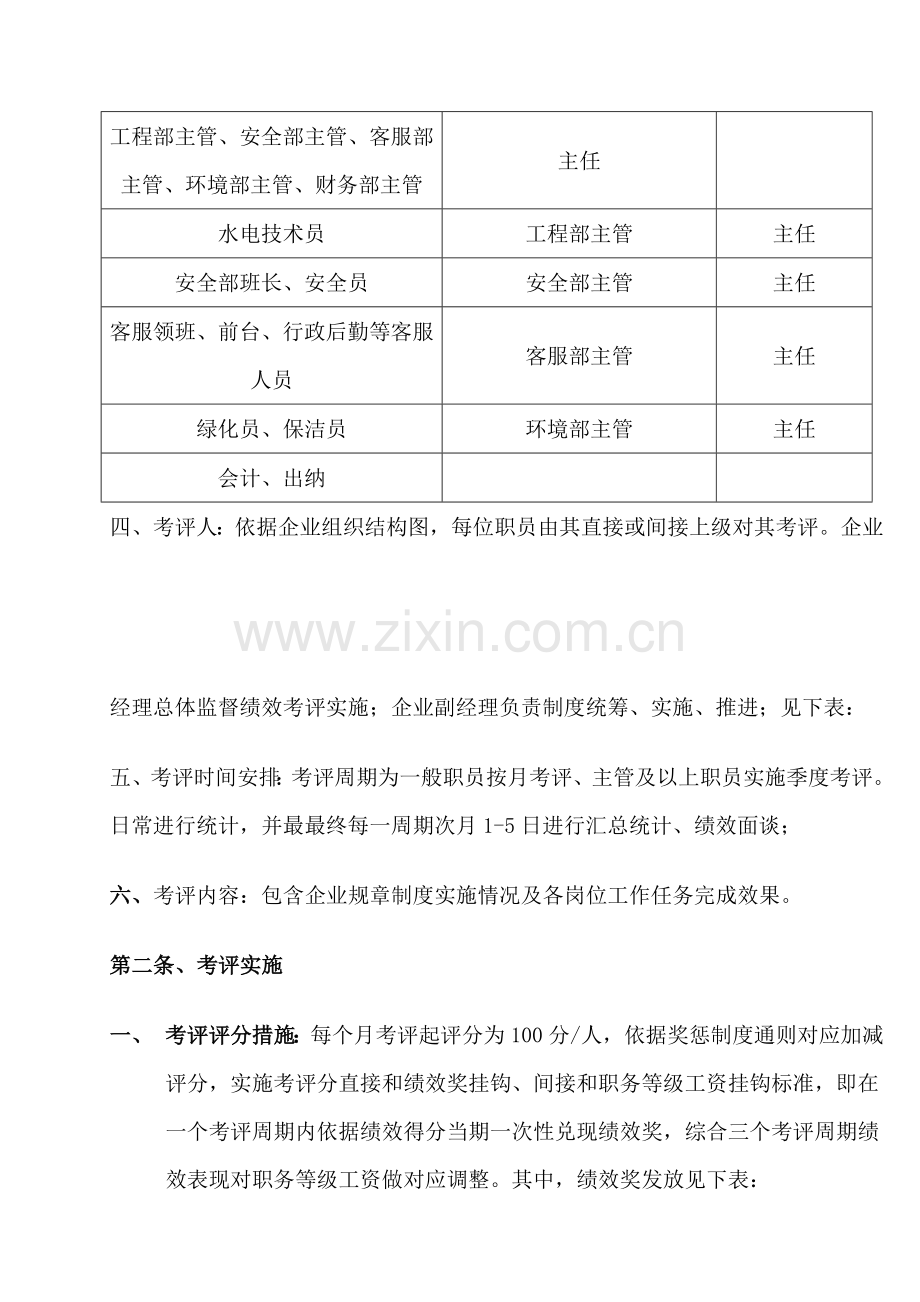 物业绩效考核评分及奖惩方案样本.doc_第2页