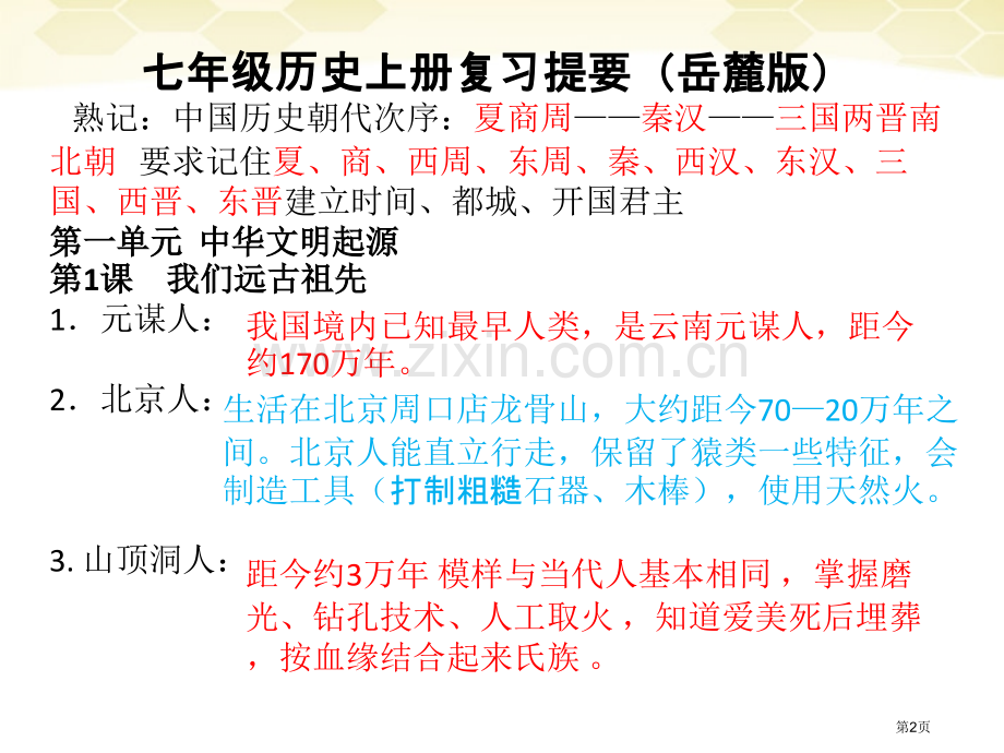 七年级上册中国古代代史岳麓版1-24课复习提纲市公开课一等奖百校联赛特等奖课件.pptx_第2页