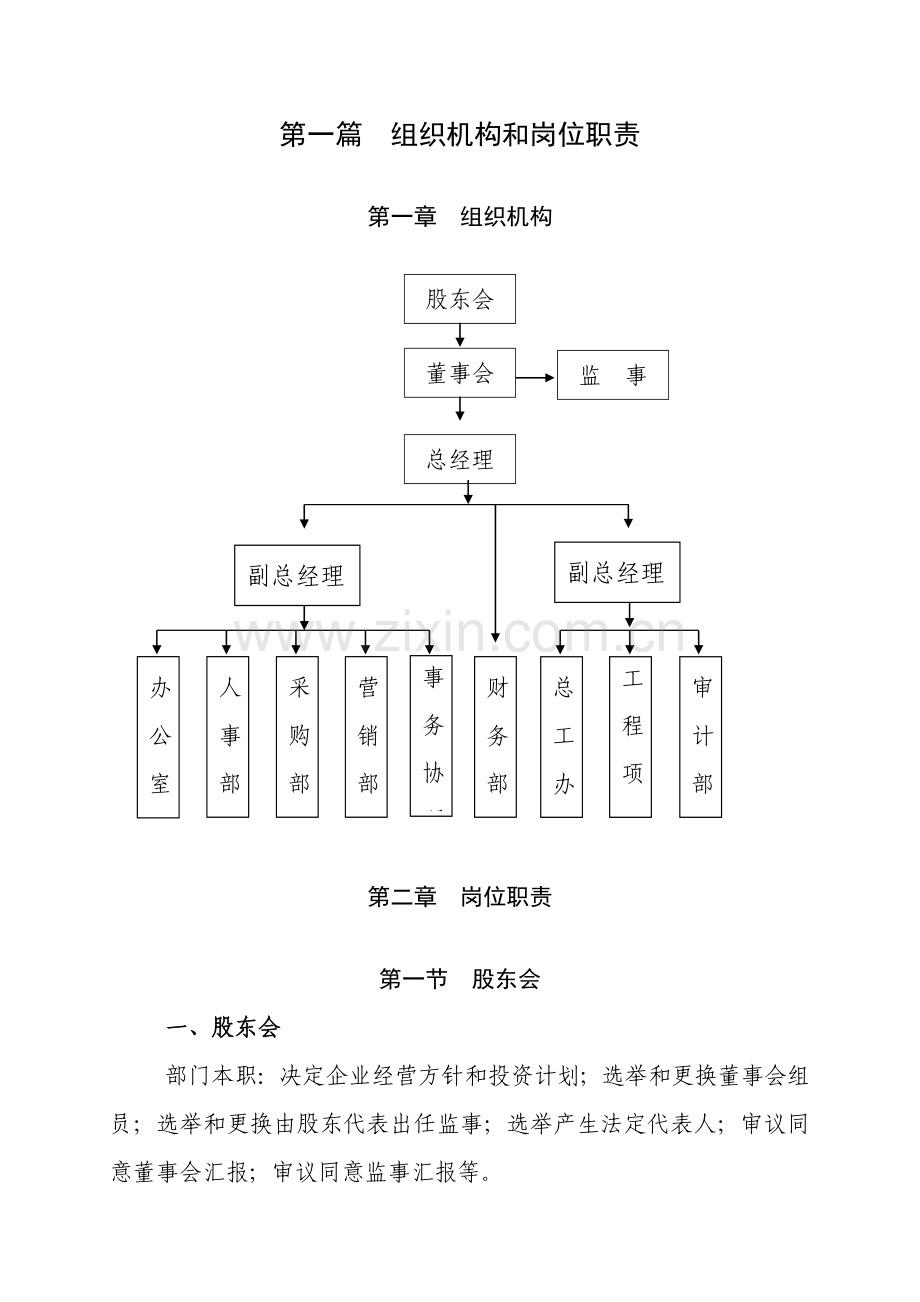 组织机构与岗位职责样本.doc_第1页