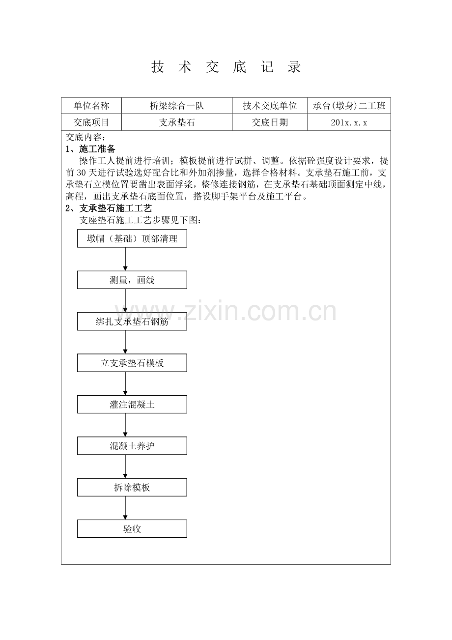 支座垫石综合项目施工关键技术交底.doc_第1页