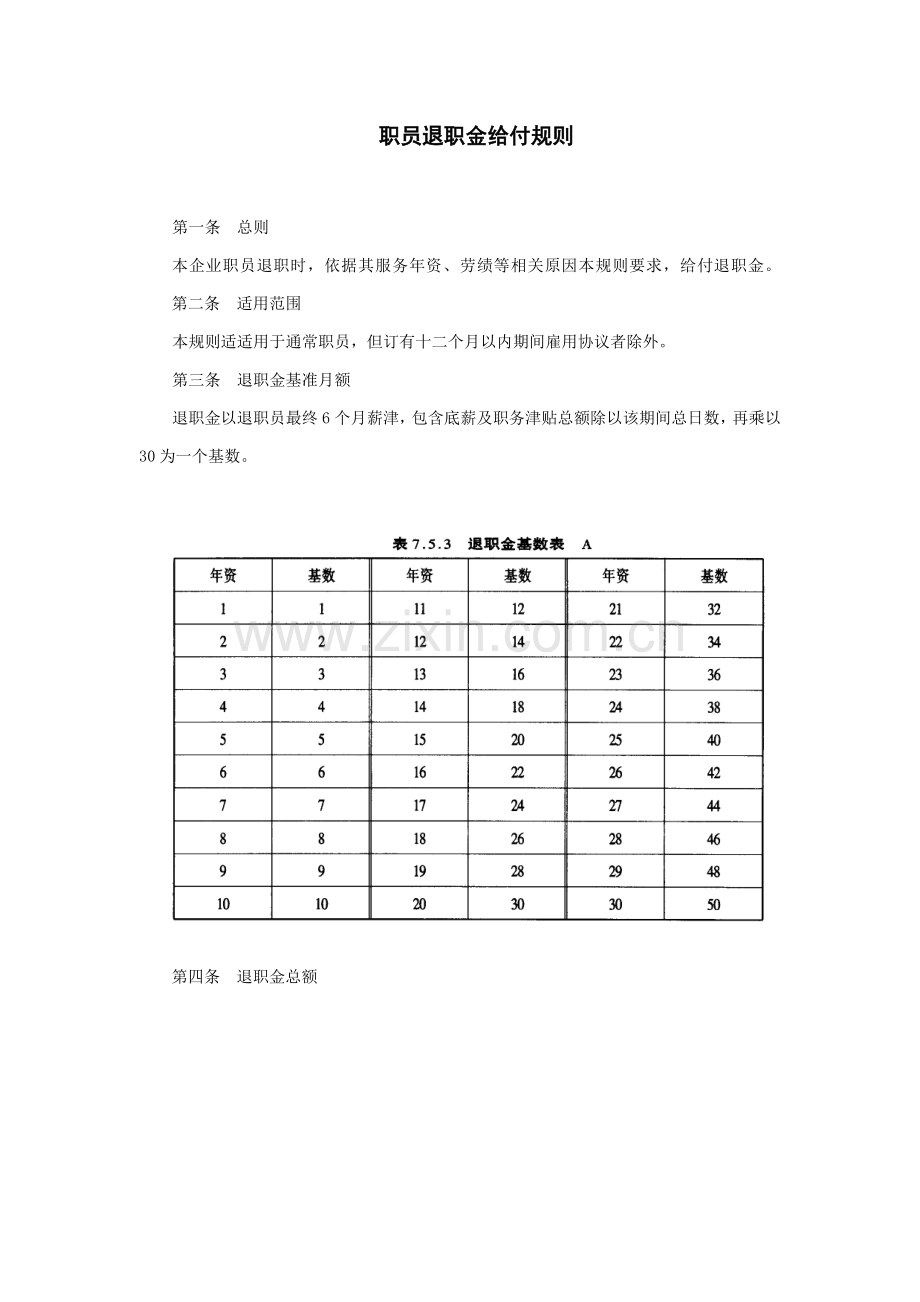 职员退职金给付制度样本.doc_第1页