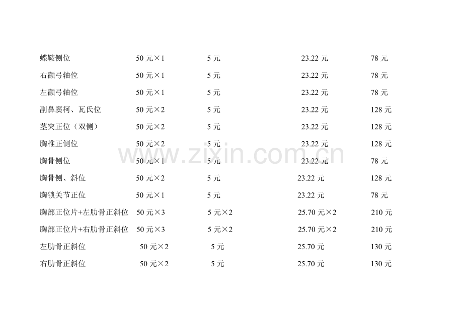 DR收费统一标准专业资料.doc_第2页