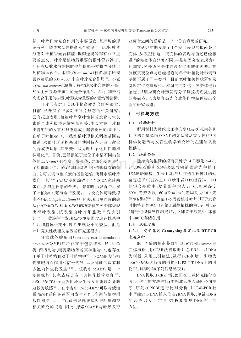 一株拟南芥宽叶形突变体atscamp的分离鉴定.pdf_第2页