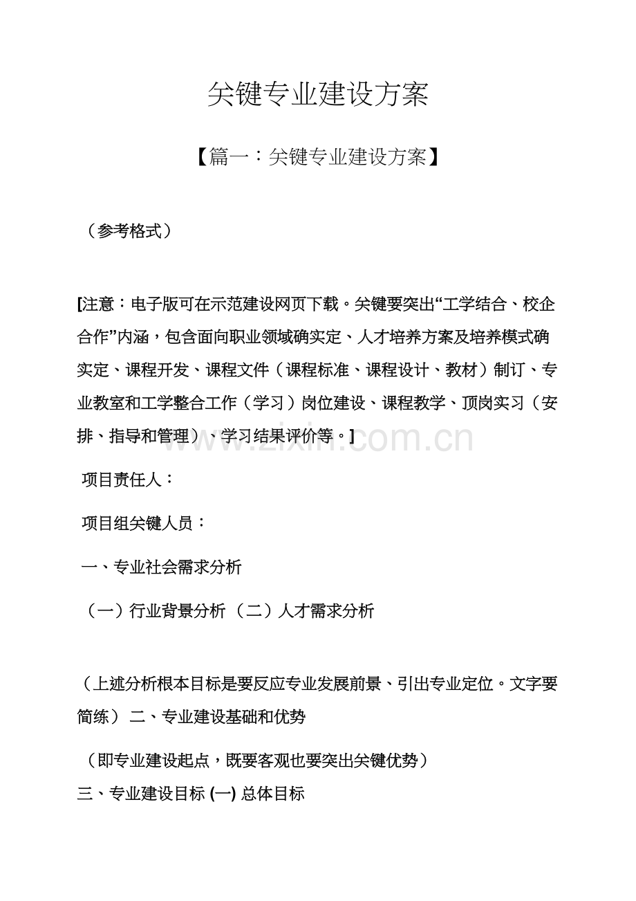 活动专项方案之重点专业建设专项方案.docx_第1页