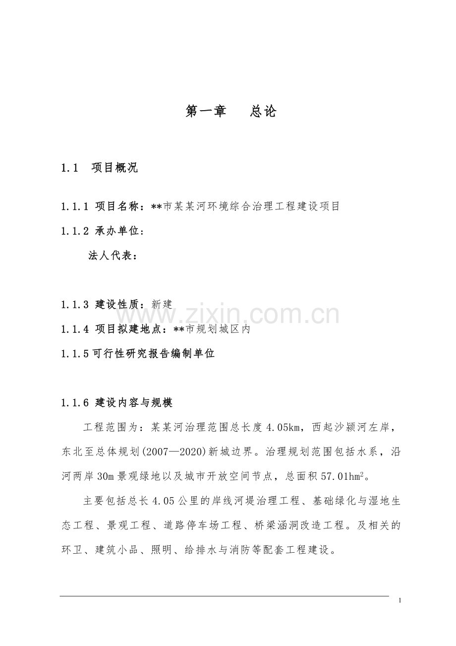 河流建设环境综合治理工程项目建设可行性研究报告.doc_第2页